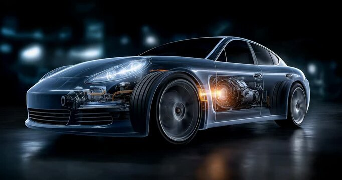 Hydrogen Fuel Cell Vehicle with Transparent Body