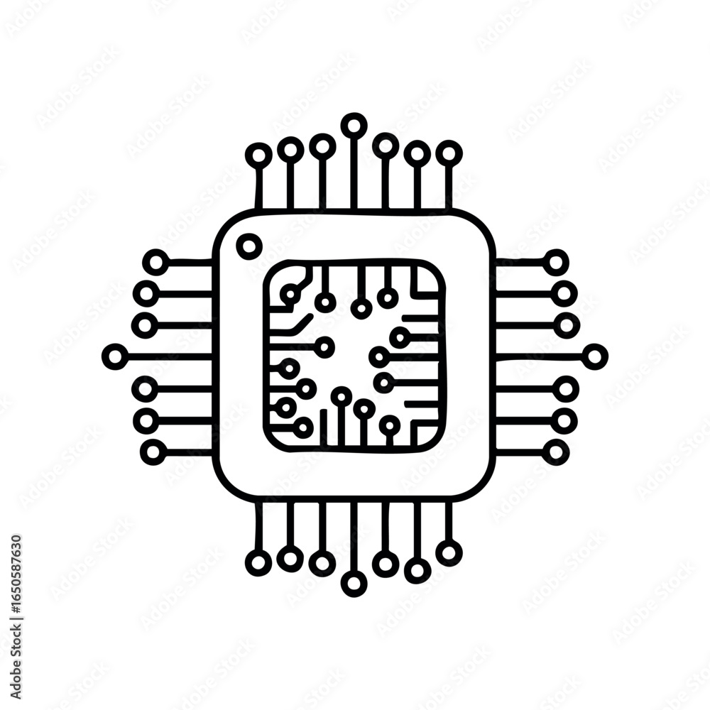 Poster simple microchip design depicting circuit connections