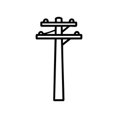 Outline of a telephone pole icon with simple design