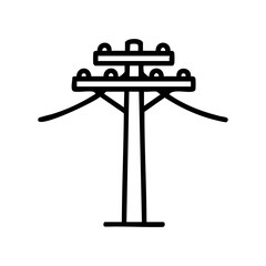 Simple line drawing of utility pole with power lines