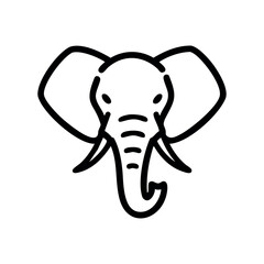 Fototapeta premium Minimalist elephant icon with simplified black outline