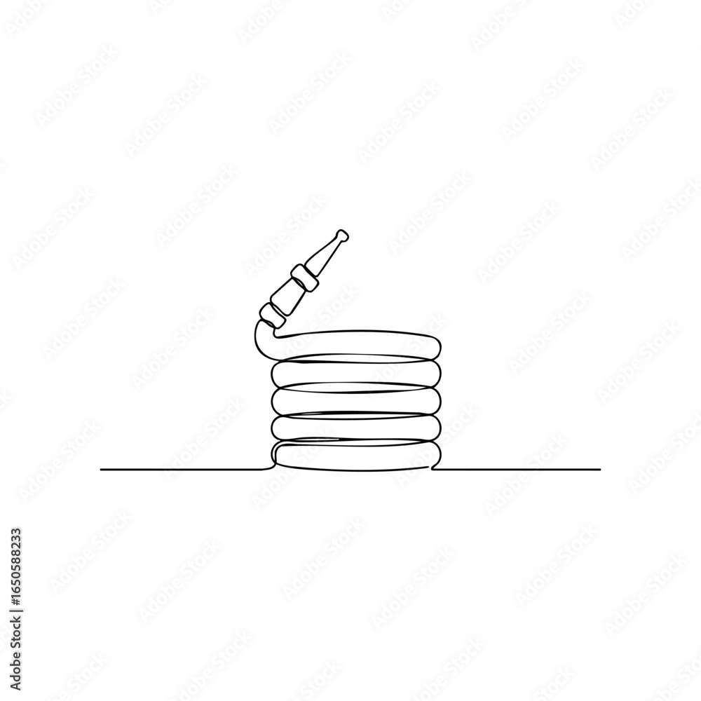 Poster minimalist continuous line coil cord drawing