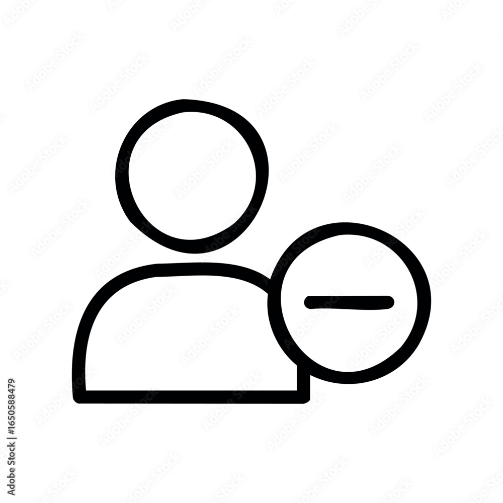 Aufkleber minimalist user icon with block symbol