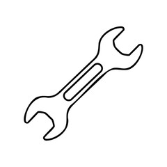 Monochrome double-ended wrench icon for tools and mechanics
