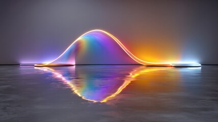 Prismatic Dome Reflection Rainbow Wave Sculpture on Water