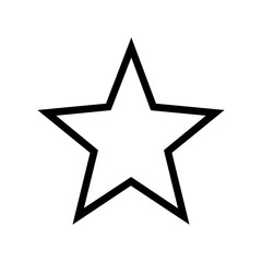 Obraz premium Black and white five-pointed star outline