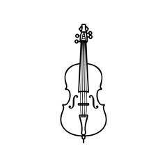 Fototapeta premium Elegant simple violin outline drawing for music lovers and artists