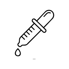 Black and white outline of a pipette with droplet icon