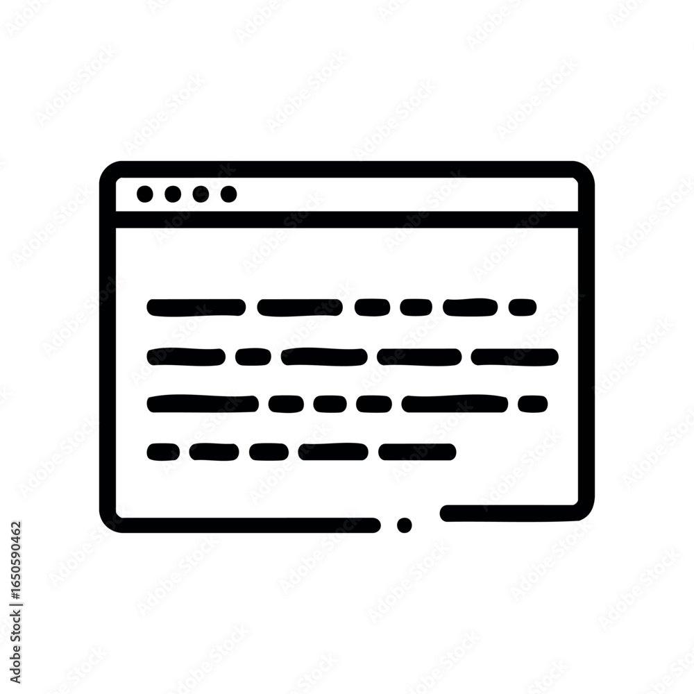 Poster minimalist webpage icon featuring text lines
