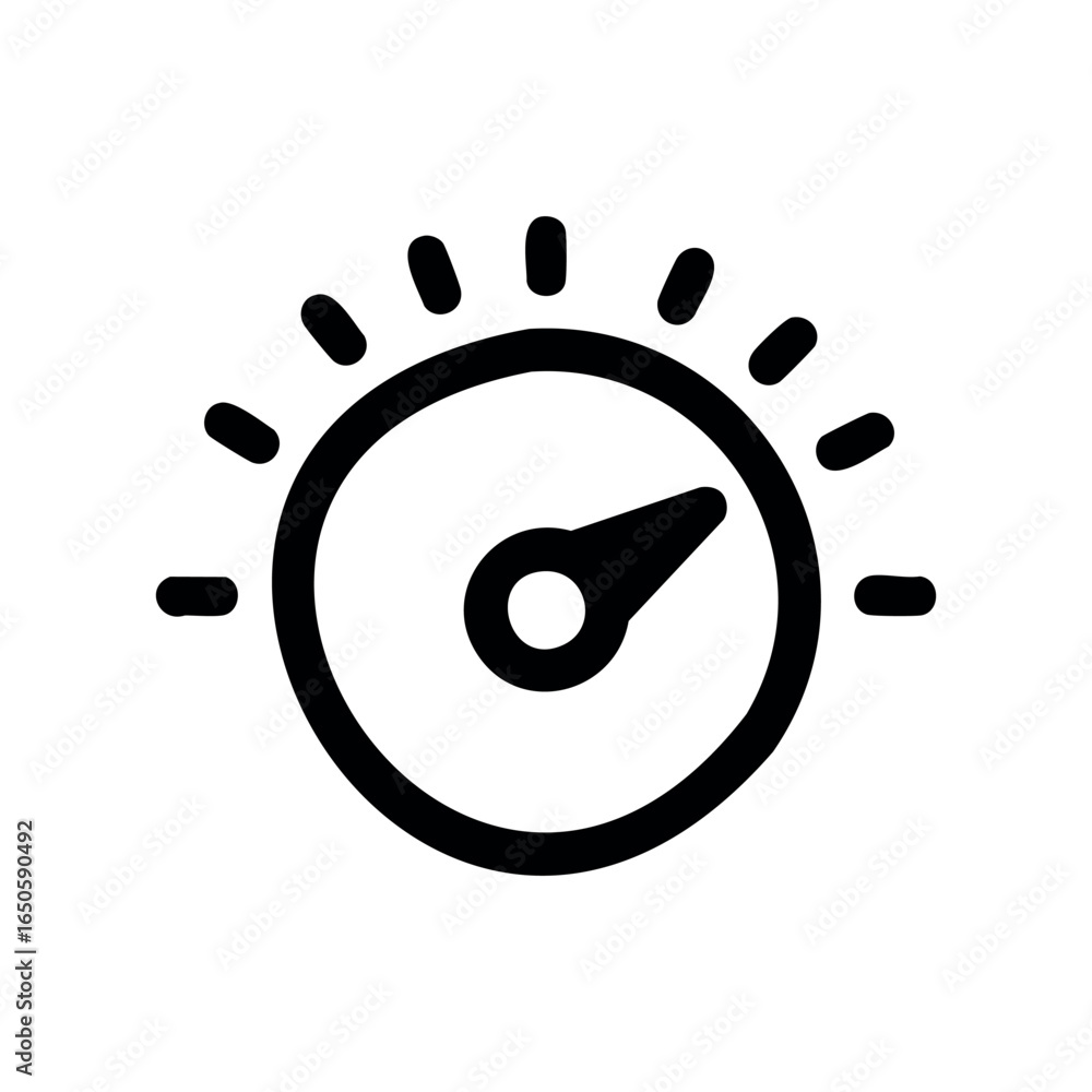Aufkleber minimalist speedometer icon with motion lines indicating speed and progress
