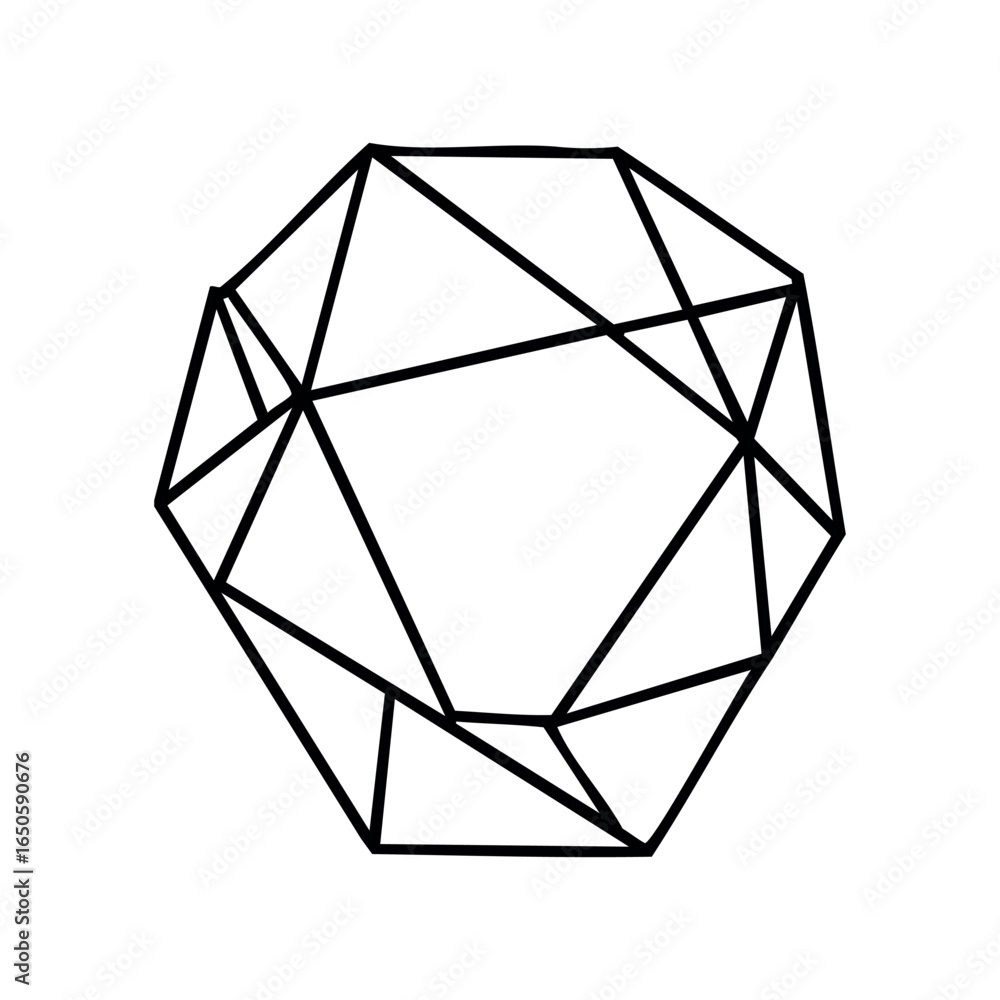Aufkleber geometric polygonal shape with intersecting lines