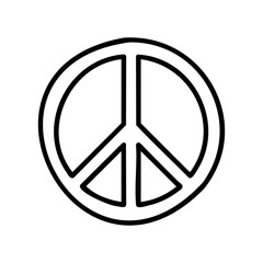 Black and white peace sign symbol