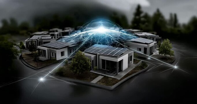 Neighborhood Microgrid Solar Panel Energy Sharing