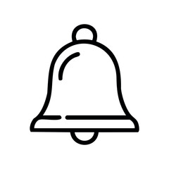 Fototapeta premium Minimalist bell icon outline in black and white