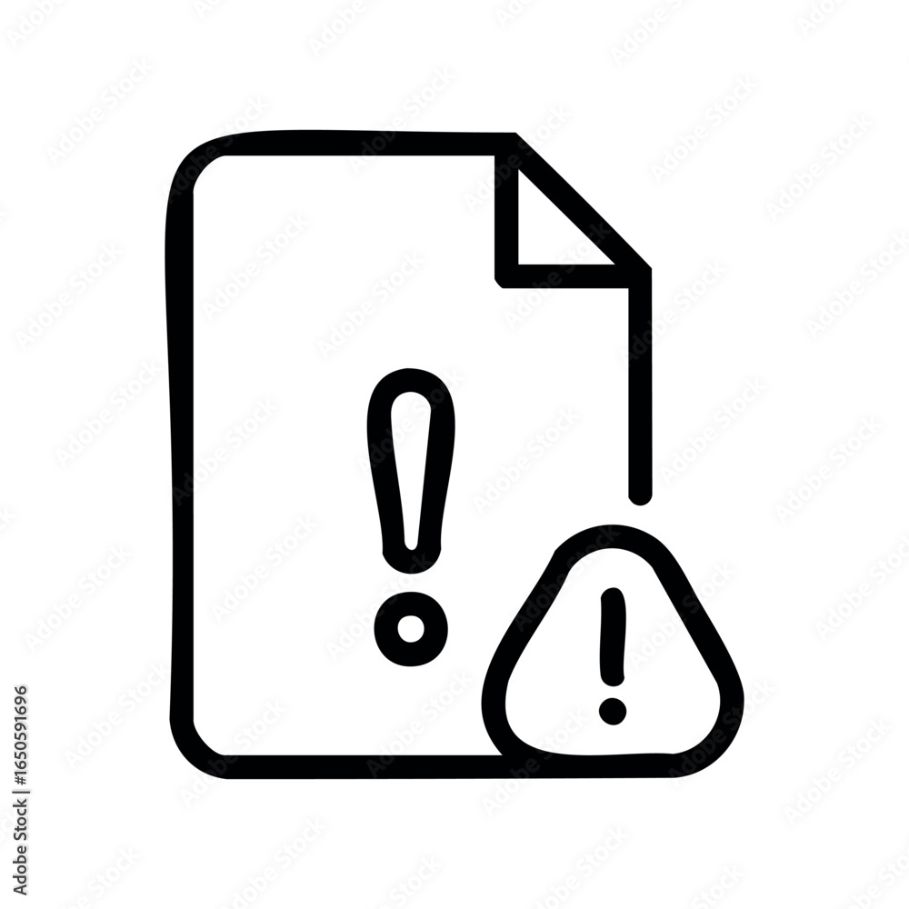 Aufkleber document error alert icon with exclamation marks