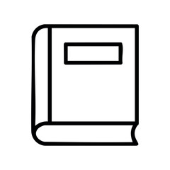 Simple outline of a closed book with blank label