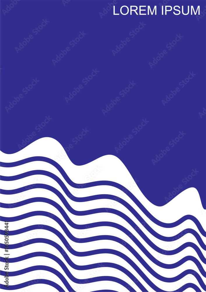 Poster abstract pattern of wavy horizontal lines with blue colors. abstract texture background with blue co
