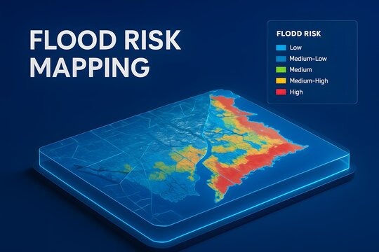 Geographic Flood Risk Assessment Map for Climate Planning