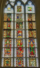 Steyr, Lower Austria, Austria - 20.07.2025, parish church, stained glass window