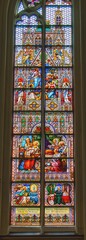 Steyr, Lower Austria, Austria - 20.07.2025, parish church, stained glass window