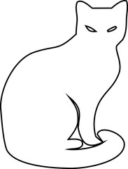 Elegant cat outline vector for pet shop branding, minimalist logo design, and animal-themed illustrations.