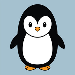 Solid color Little Penguin animal vector design
