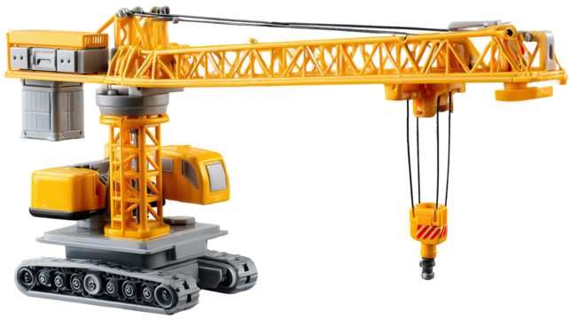 Construction Crane: A detailed view of a construction crane, showcasing its intricate design and engineering, ready for heavy lifting in a modern urban landscape. 