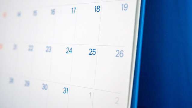 calendar page date background business planning appointment meeting concept