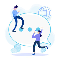 Illustration vector graphic cartoon character of contact us