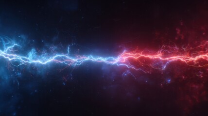 Fototapeta premium Electric Lightning Beam Blue and Pink Plasma Connection