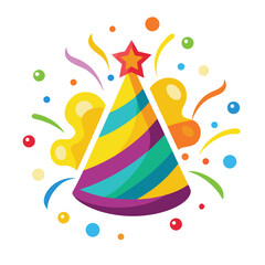 design logo illustration vector icon mascot party hat