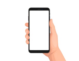 Smartphone held by a hand