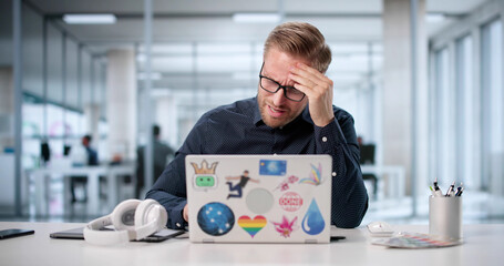 Troubled Graphic Artist Battles Cyber Attack © Andrey Popov