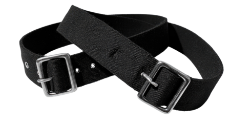 Black Fabric Belt with Metal Buckle