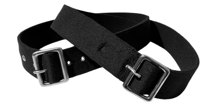 Black Fabric Belt with Metal Buckle