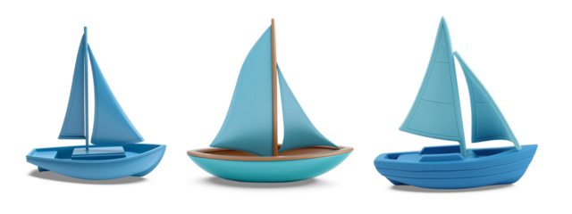 Sailing Boats in a Row: Capturing three sailing boats aligned in a harmonious arrangement. The blue hue of the boats set against the background evoke the feeling of calm and adventure.