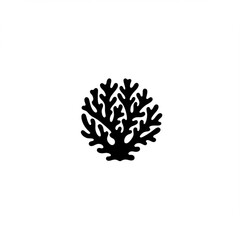 Elegant Black Coral Illustration Underwater Nature Design