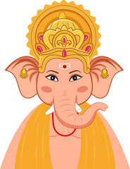 Lord Ganpati on Ganesh Chaturthi festival of india vector illustration