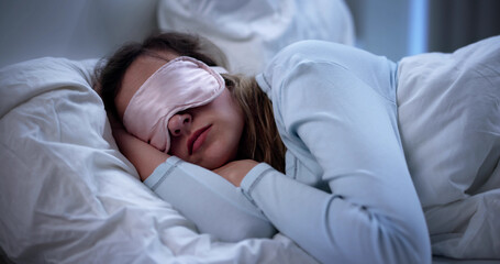 Peaceful Architect Naps In Eye Mask After Long Day At Work. Profession, Nap