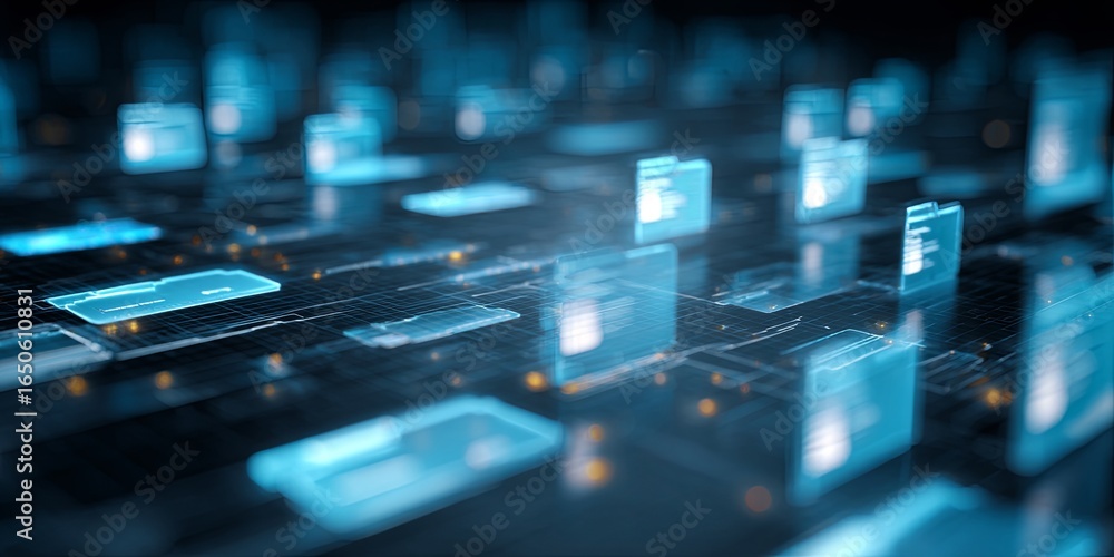 Poster digital interaction with data security interface for modern document management and file organizatio