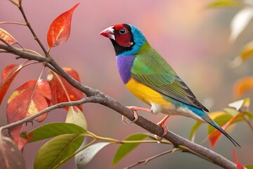 Obraz premium Graceful common greenfinch bird on branch