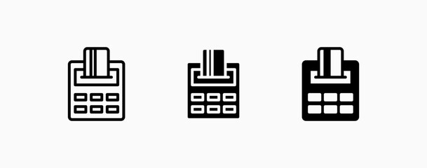 Icon set machine credit card payment. Finance and business concept design. Ui button web and apps.