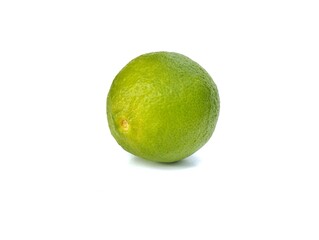 Fresh green lime isolated on white background 