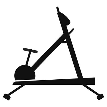 Silhouette vector illustration of a ski erg machine for exercise