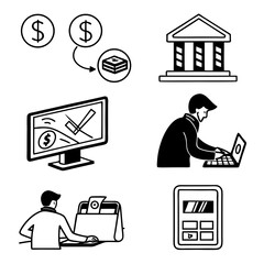 business people icon set