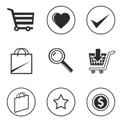 shopping icon set