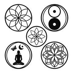 black and white icons