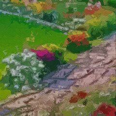 Naklejka premium Various oil paintings, flowers, roses, peonies, landscapes, butterflies, waterfalls, lakes, sailboats, mountains and waters