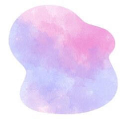 ゆるい形の紫とピンクの水彩素材