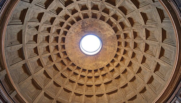 Ornate, geometric design of a dome ceiling.